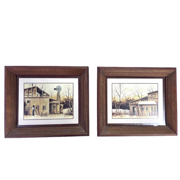 Home Interior’s Barn Prints 1970’s Robert Nioy Farm Vintage Buildings - Picture 1 of 5